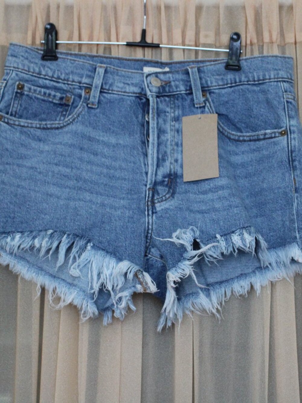 Jeans frayed hem shorts